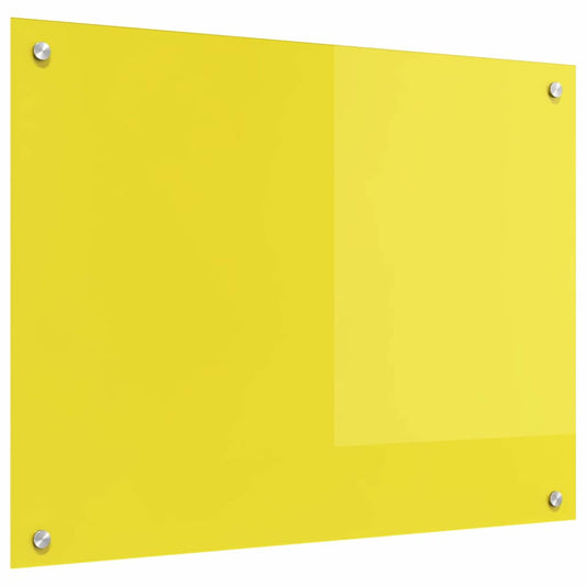 Kitchen Backsplash Yellow 80 x 60 x 0.6 cm Tempered Glass