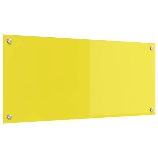 Kitchen Backsplash Yellow 90 x 40 x 0.6 cm Tempered Glass