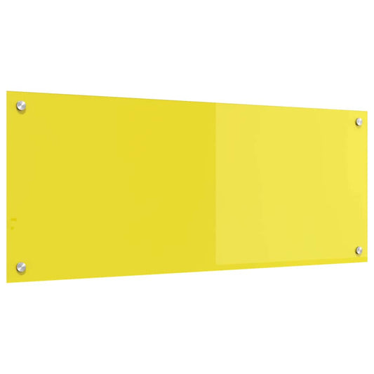 Kitchen Backsplash Yellow 100 x 40 x 0.6 cm Tempered Glass