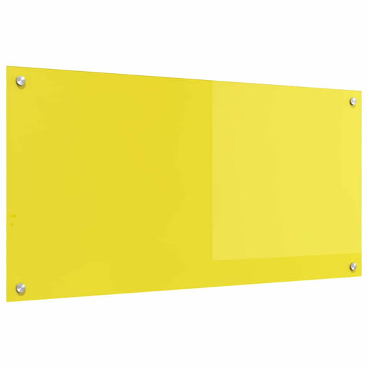 Kitchen Backsplash Yellow 100 x 50 x 0.6 cm Tempered Glass