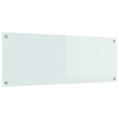 Kitchen Backsplash White 110 x 40 cm Tempered Glass