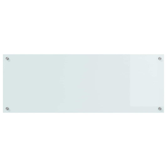 Kitchen Backsplash White 110 x 40 cm Tempered Glass