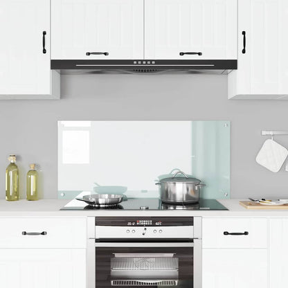 Kitchen Backsplash White 110 x 50 cm Tempered Glass
