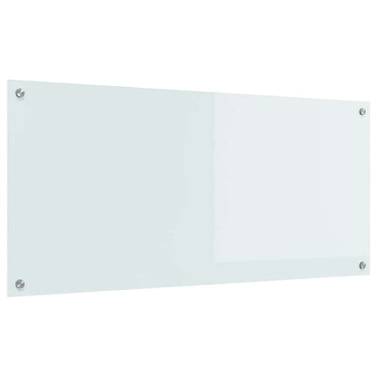 Kitchen Backsplash White 110 x 50 cm Tempered Glass