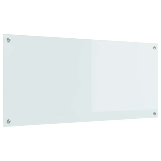 Kitchen Backsplash White 110 x 50 cm Tempered Glass