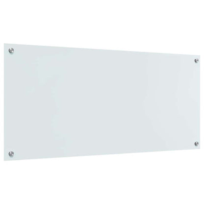 Kitchen Backsplash White 110 x 50 cm Tempered Glass