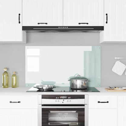 Kitchen Backsplash White 110 x 60 x 0.6 cm Tempered Glass