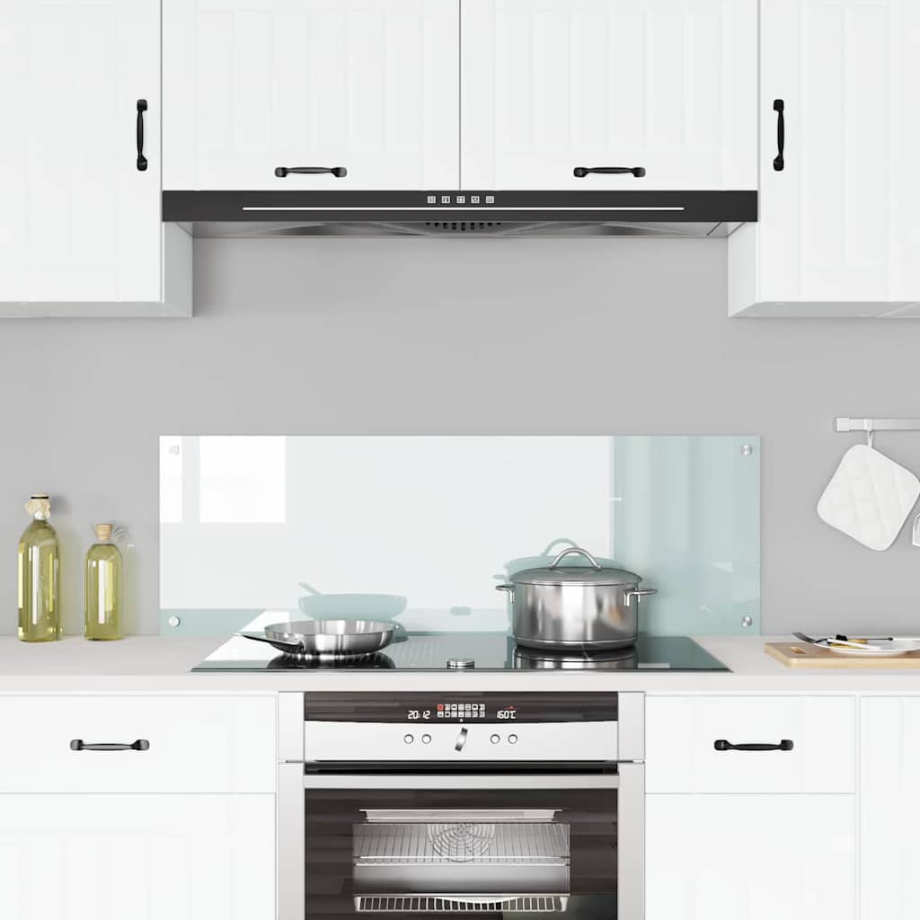 Kitchen Backsplash White 120 x 40 cm Tempered Glass