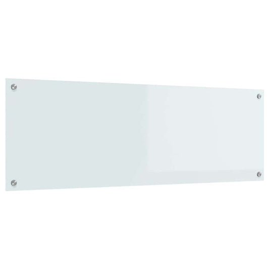 Kitchen Backsplash White 120 x 40 cm Tempered Glass