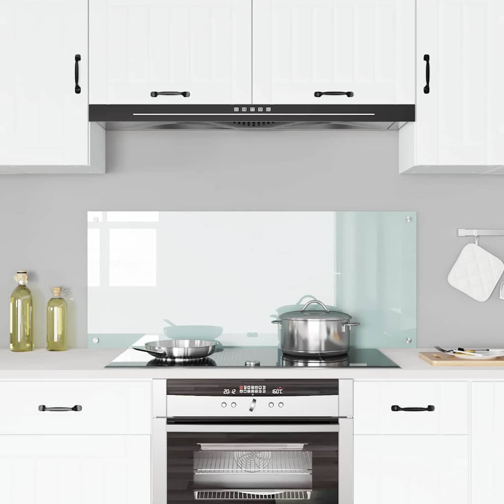 Kitchen Backsplash White 120 x 50 cm Tempered Glass