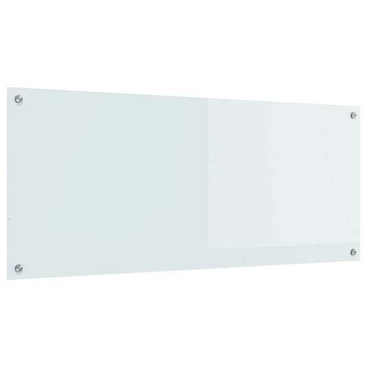 Kitchen Backsplash White 120 x 50 cm Tempered Glass