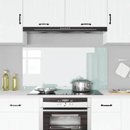 Kitchen Backsplash White 120 x 60 cm Tempered Glass