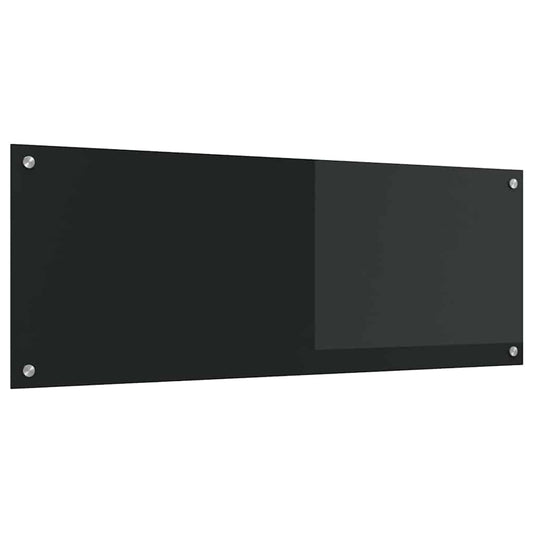 Kitchen Backsplash Black 110 x 40 x 0.6 cm Tempered Glass