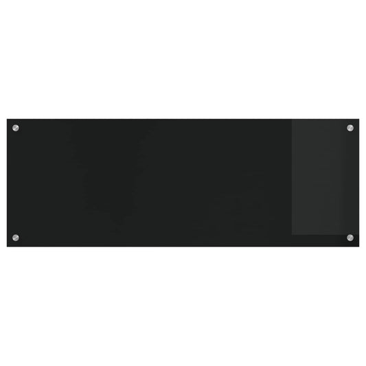 Kitchen Backsplash Black 110 x 40 cm Tempered Glass