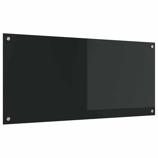 Kitchen Backsplash Black 110 x 50 x 0.6 cm Tempered Glass