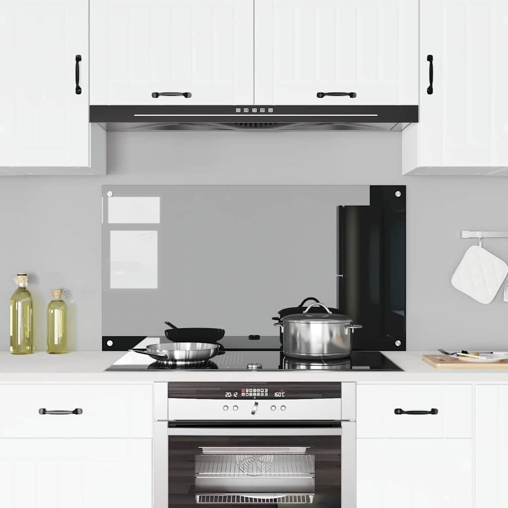 Kitchen Backsplash Black 110 x 60 x 0.6 cm Tempered Glass