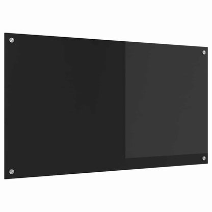 Kitchen Backsplash Black 110 x 60 x 0.6 cm Tempered Glass