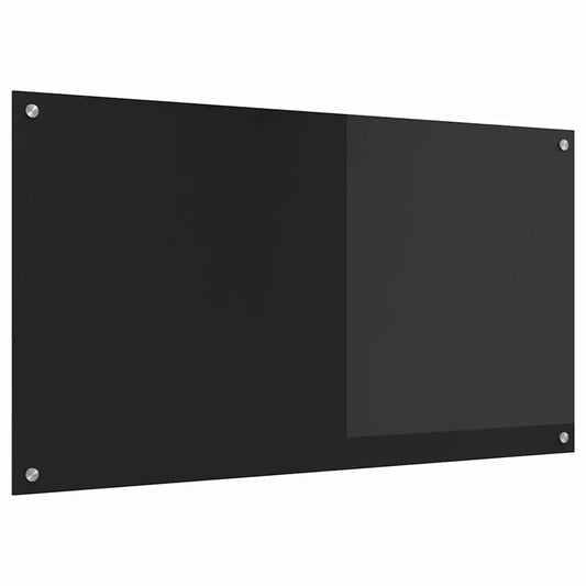 Kitchen Backsplash Black 110 x 60 x 0.6 cm Tempered Glass