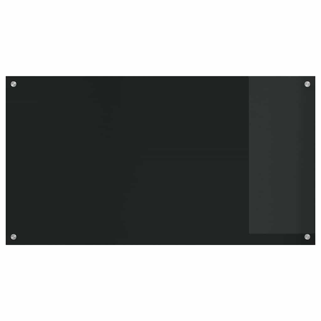 Kitchen Backsplash Black 110 x 60 x 0.6 cm Tempered Glass