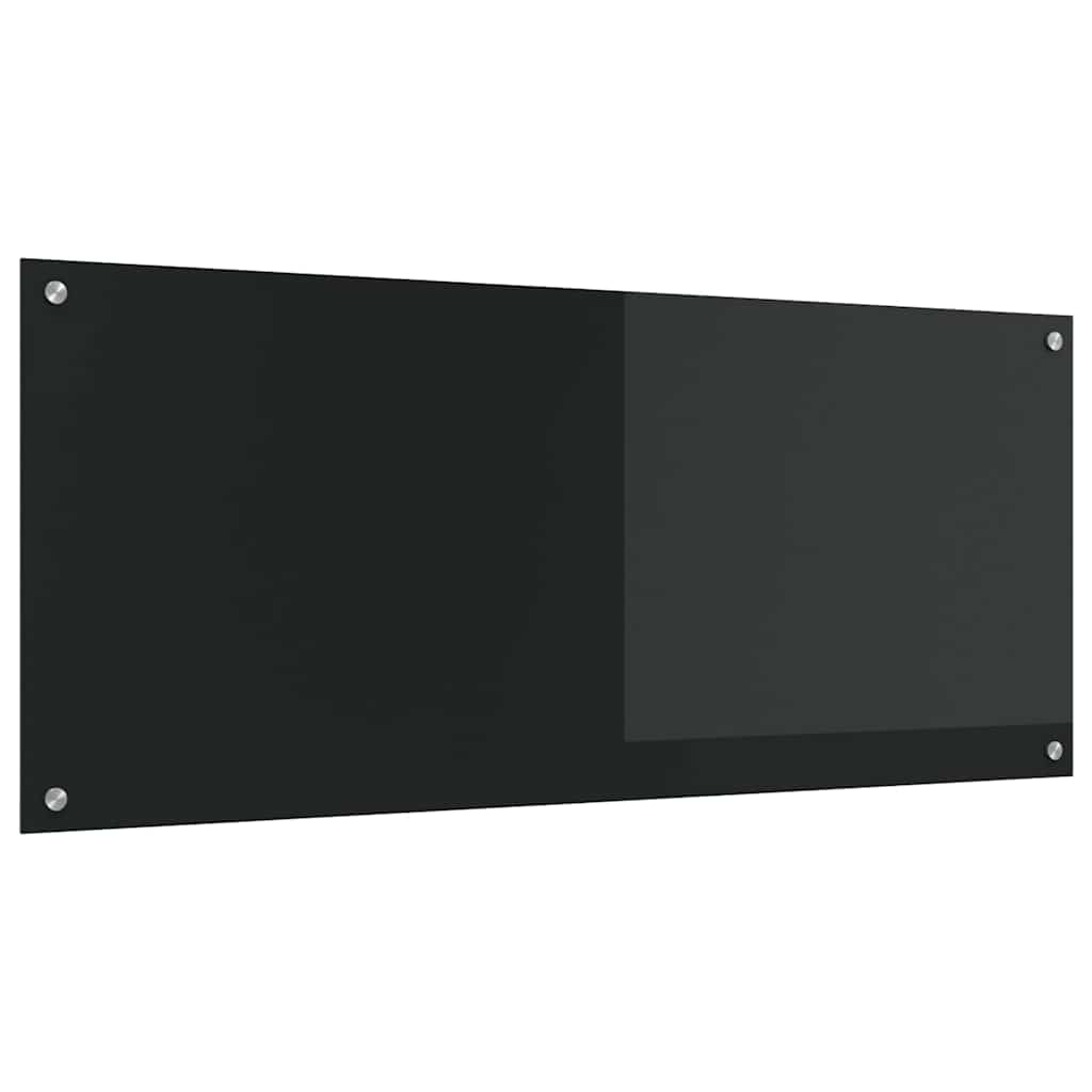 Kitchen Backsplash Black 120 x 50 x 0.6 cm Tempered Glass