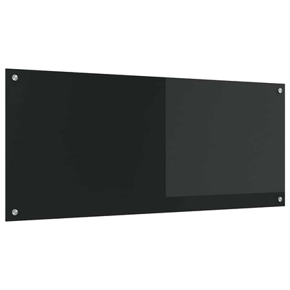 Kitchen Backsplash Black 120 x 50 x 0.6 cm Tempered Glass