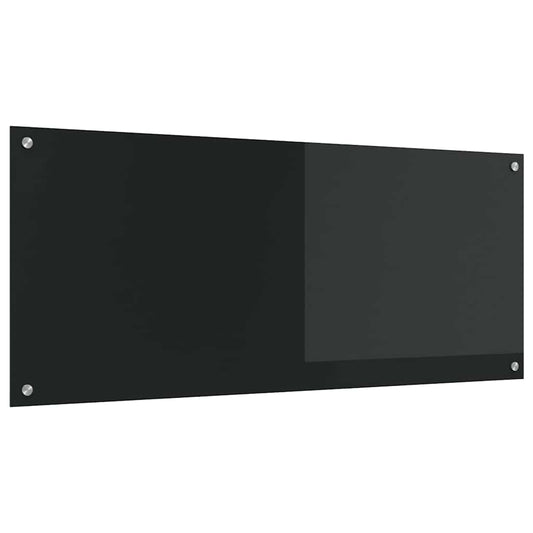 Kitchen Backsplash Black 120 x 50 x 0.6 cm Tempered Glass