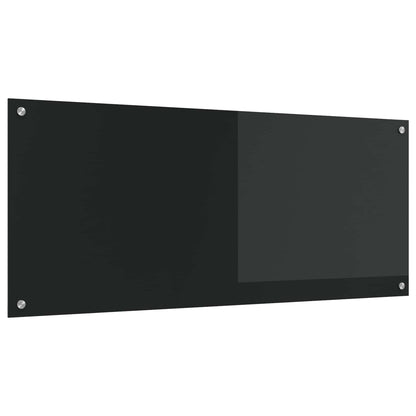 Kitchen Backsplash Black 120 x 50 cm Tempered Glass