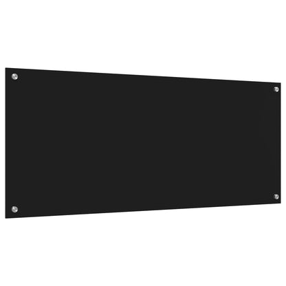 Kitchen Backsplash Black 120 x 50 cm Tempered Glass