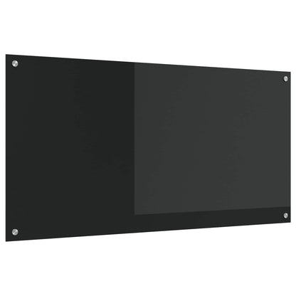 Kitchen Backsplash Black 120 x 60 cm Tempered Glass