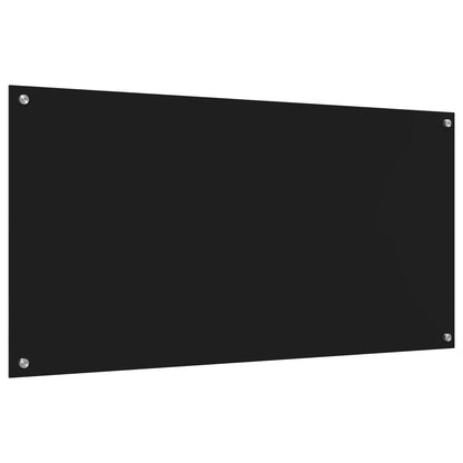 Kitchen Backsplash Black 120 x 60 cm Tempered Glass