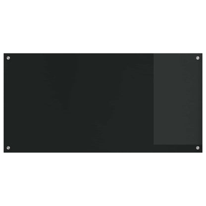 Kitchen Backsplash Black 120 x 60 cm Tempered Glass