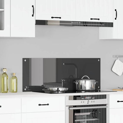 Kitchen Backsplash Dark grey 110 x 40 x 0.6 cm Tempered Glass