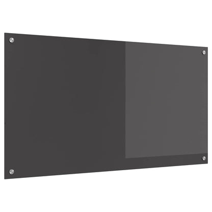 Kitchen Backsplash Dark Grey 110 x 60 cm Tempered Glass