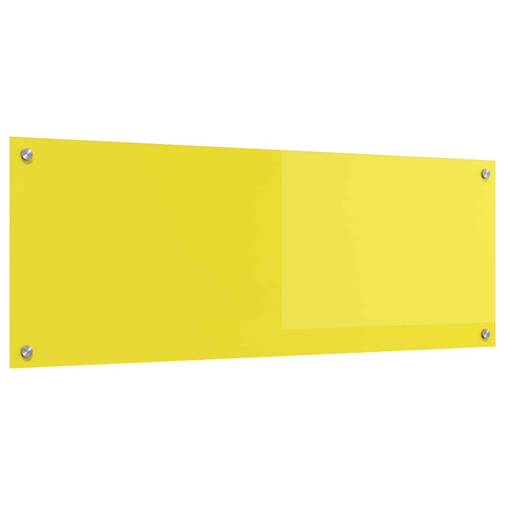 Kitchen Backsplash Yellow 110 x 40 x 0.6 cm Tempered Glass