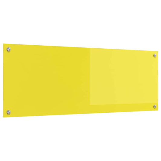 Kitchen Backsplash Yellow 110 x 40 x 0.6 cm Tempered Glass