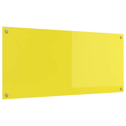 Kitchen Backsplash Yellow 110 x 50 x 0.6 cm Tempered Glass