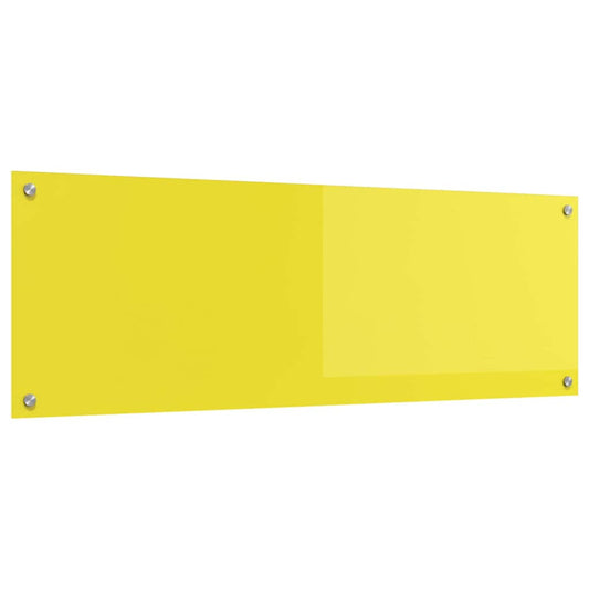 Kitchen Backsplash Yellow 120 x 40 x 0.6 cm Tempered Glass