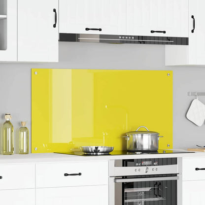 Kitchen Backsplash Yellow 120 x 60 x 0.6 cm Tempered Glass