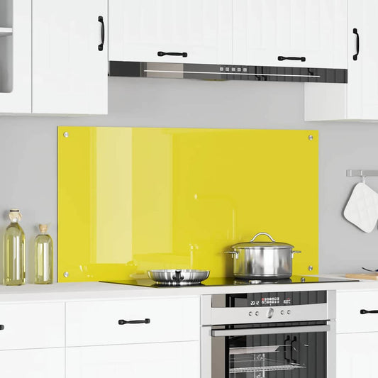 Kitchen Backsplash Yellow 120 x 60 x 0.6 cm Tempered Glass