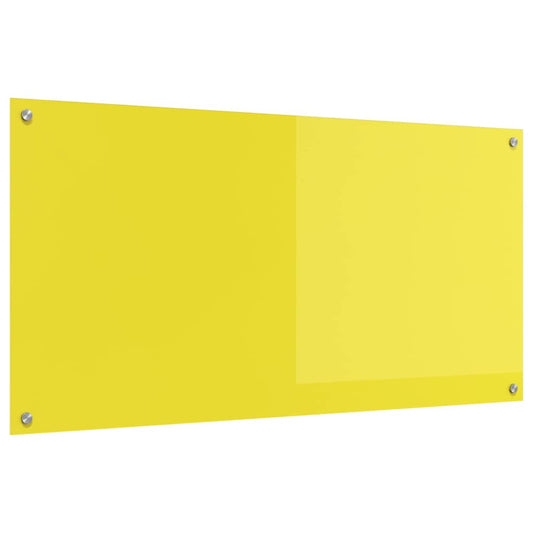 Kitchen Backsplash Yellow 120 x 60 x 0.6 cm Tempered Glass