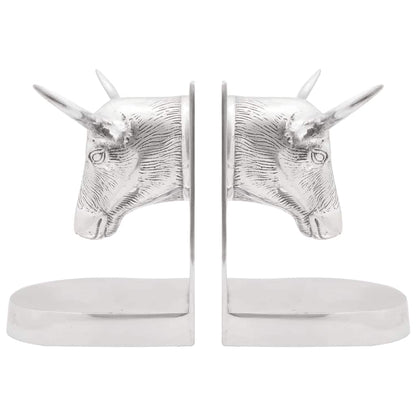 Bookends 2 pcs Silver 21.5 x 15.5 x 20 cm Aluminium