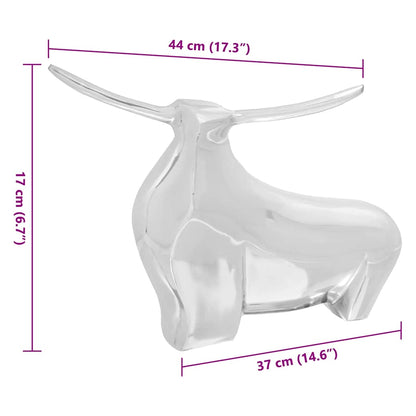 Bull Sculpture Silver 37 x 44 x 17 cm Aluminium