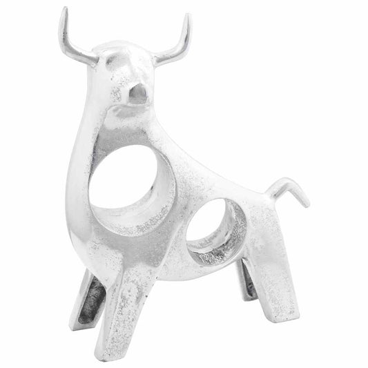 Bull Sculpture Silver 22 x 9.5 x 34 cm Aluminium