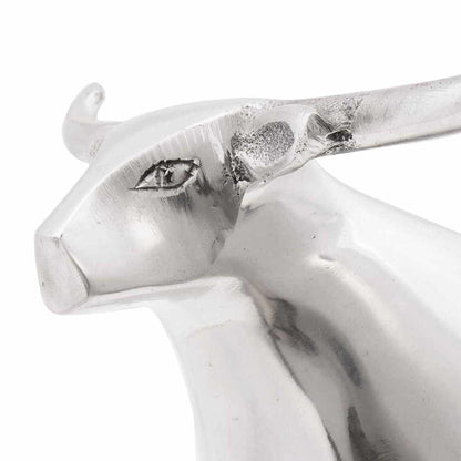 Bull Sculpture Silver 20 x 17 x 23 cm Aluminium