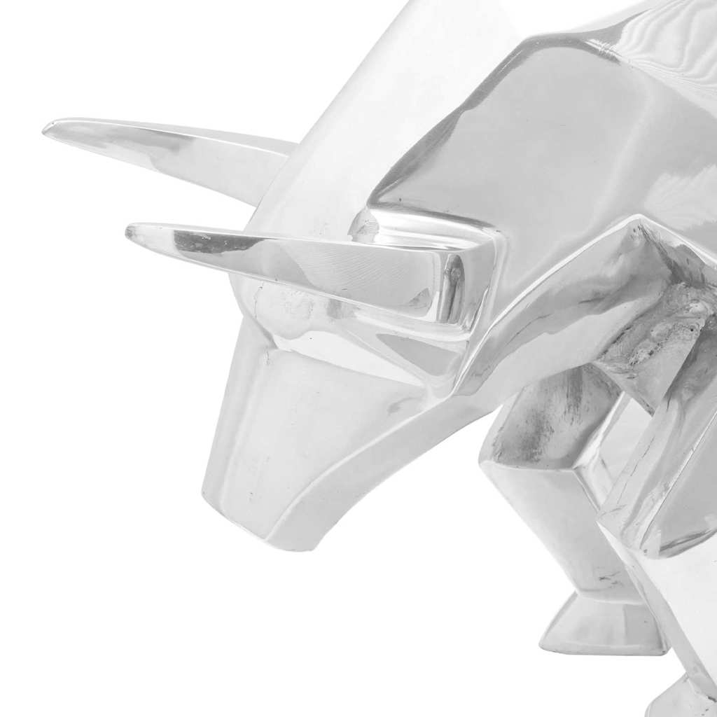 Bull Sculpture Silver 74 x 23 x 30 cm Aluminium