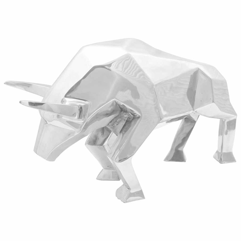 Bull Sculpture Silver 74 x 23 x 30 cm Aluminium