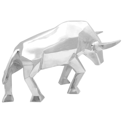 Bull Sculpture Silver 74 x 23 x 30 cm Aluminium