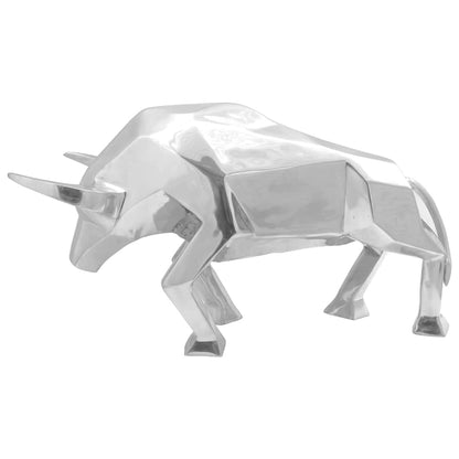 Bull Sculpture Silver 74 x 23 x 30 cm Aluminium