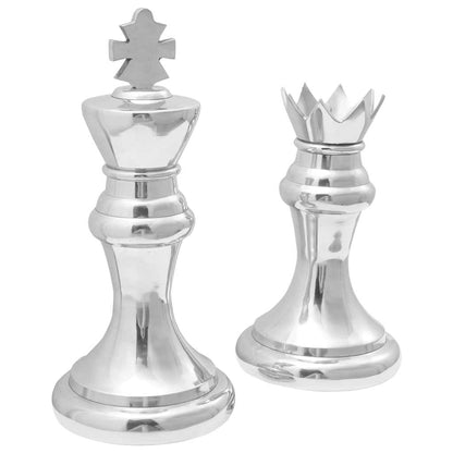 Sculptures 2 pcs Silver 17 x 17 x 42 cm Aluminium