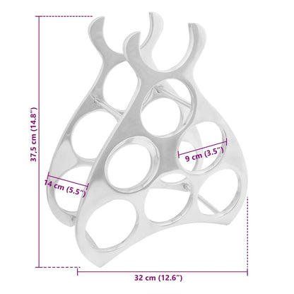 Wine Rack Silver 32 x 14 x 37.5 cm Aluminium